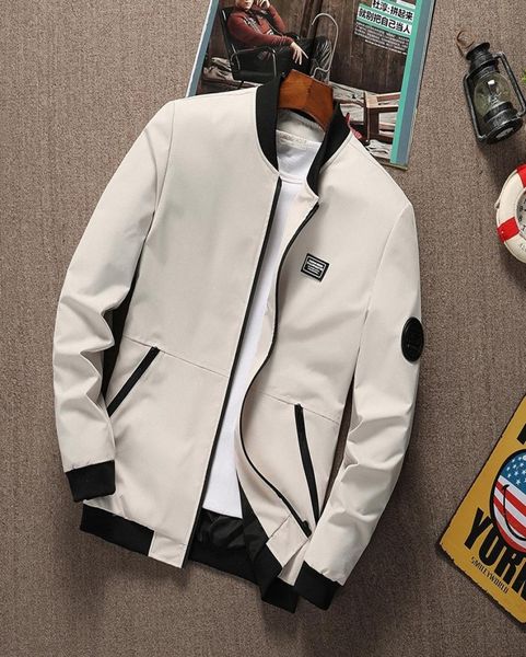 

summer men jacket stand collar long sleeve male bomber zipper jacket slim fit solid coat size m6xl drop 20116588095, Black;brown