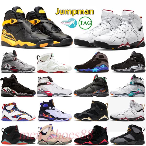 

jumpman 7s basketball shoes 8s men patent leather ray allen barcelona nights black gloss olympic mens trainers sneakers