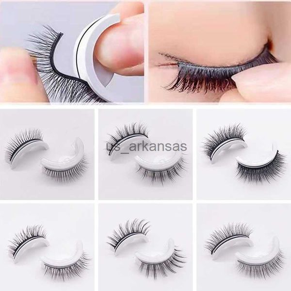 

false eyelashes 1pair reusable self-adhesive false eyelashes 3d mink lashes glue-eyelash extension 3 seconds to wear no glue needed lashes h