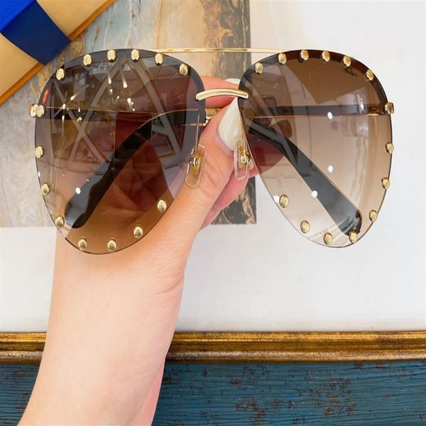 

the party silver mirrored sunglasses studded metal women pilot sun glasses frameless shades with box304o, White;black