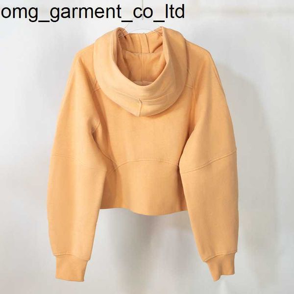

2023ss lululemens womens jackets hoodys autumn winter yoga hoodie scuba thickening sports zipper designer sweater cing loose short clothes y, Black