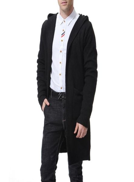 

men039s wool cardigan long sleeve solid slim fit autumn winter wear thick long clothes cotton knitted casual fashion male sweat3908035, White;black