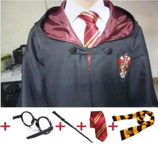 

for theme costume cosplay kids and potter robe cloak halloween party costumes6606645, Black;red