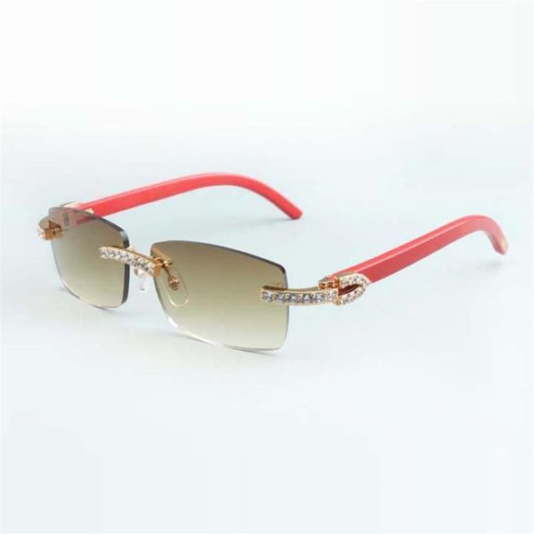 

xl diamond sunglasses 3524012 with red natural wooden arm and 56mm lens 3 0 thickness2681, White;black