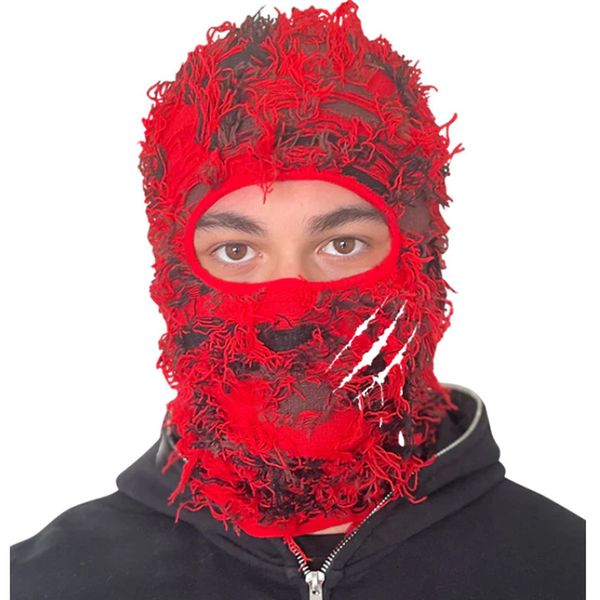 

beanieskull caps y2k embroidered baraklava full ski mask fashion knitted camo headwear y2k knitted hat womens mens mask 230816, Blue;gray
