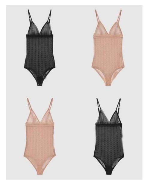 

letter printed embroidery women bodysuit fashion designer elastic charm lady lace bikini indoor personality female sleepwear8715610, Red;black