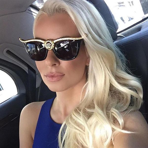 

lion head sunglasses men women european american star style cool couple sun glasses fashion personality male eyewear designer sung2689, White;black