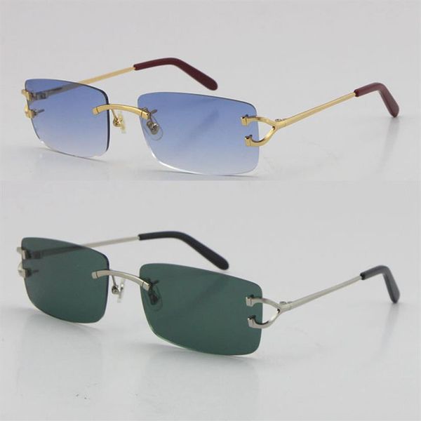 

rimless uv400 protection rimless sunglasses adumbral men woman large square popular eyeglasses outdoors driving eyewe220i, White;black