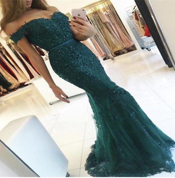 

emerald green elegant appliques evening dresses 2019 robe de soiree beaded crystal prom gowns backless sweatheart mermaid vestido 4568239, Black
