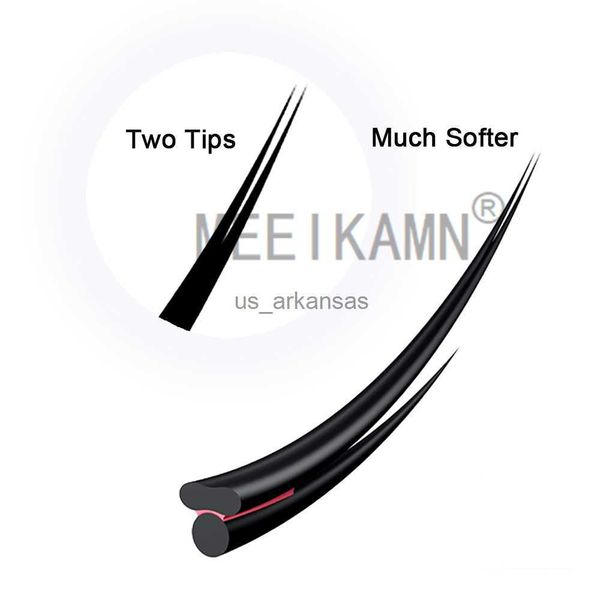 

false eyelashes split two double tips light weight oval shape pbt 12 0.15 0.20 matte black long curl retention ellipse supplies soft flat la