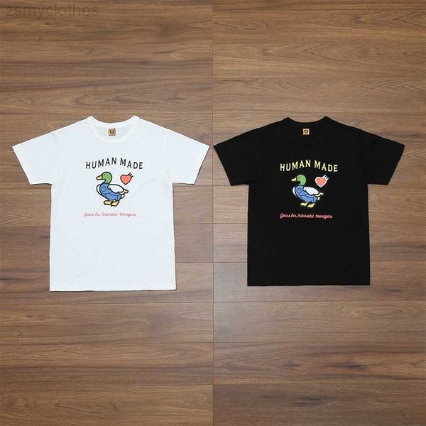 

men's t-shirts good quality 2022ss human made fashion t-shirt men 1 1 cartoon duck women casual t shirt cotton tee mens clothing, White;black