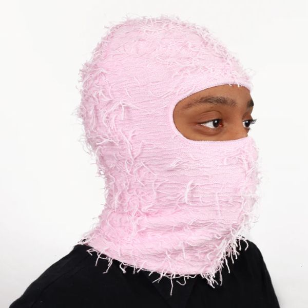 

beanieskull caps 1pcs balaclava distressed knitted full face ski mask winter windproof neck warmer for men women  fits 230816, Blue;gray
