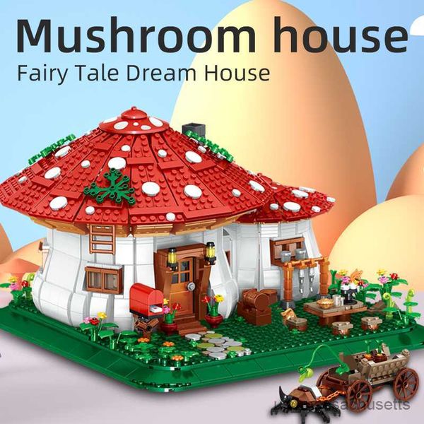 

2233pcs Blocks City Street View Mini Mushroom House Building Blocks Fairy Tale Dream Architecture Figures B Toys For Kids Gifts R230817