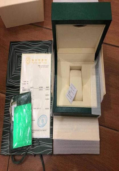 

high grade watch box green wood with paper card list box018231960, Black;blue