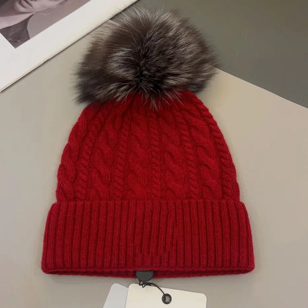 

fashion wool beanie hat with fur pom pom skull cap winter warm women ski hats gifts, Blue;gray