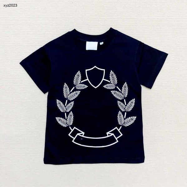 

23ss designer kids short sleeve high-end baby t-shirt size 100-150 cm leaf pattern printing child tees summer round neck t shirt mar08, Blue