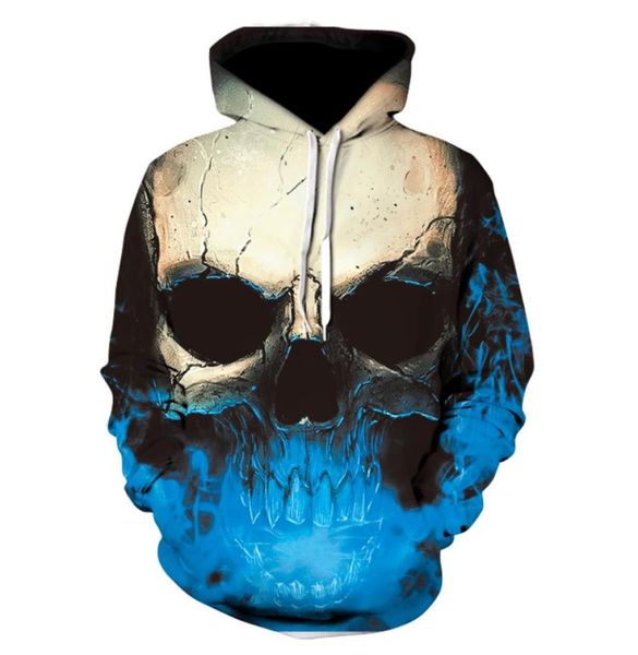 

3d printed skulls fashion men039s hooded sweatshirt 2018 men and women hooded hoodies trend rock casual long sleeve 5217937, Black