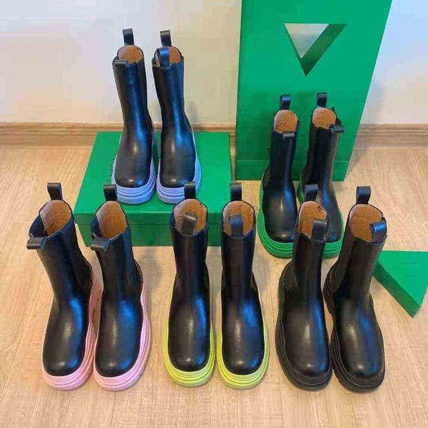 

boots women boots new autumn and winter star net red same fashion street style leather solid color popular martin boots x0817, Black