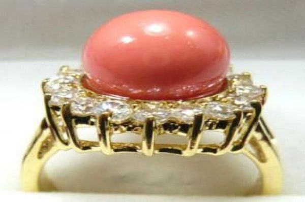 

whole pink coral 18kgp crystal ring size 67891001234561408423, Silver