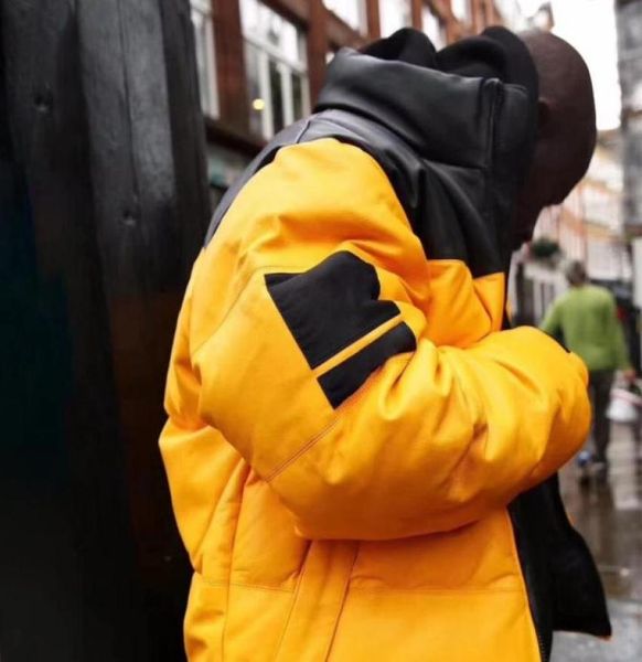 

21fw high end leather nuptse down jackets men women couples street windproof winter warm coats fashion casual color matching4596843836615, Black