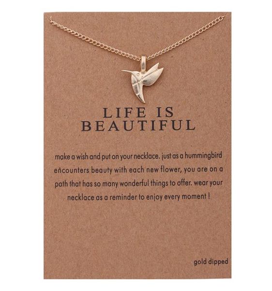 

fashion no dogeared logo new arrived fashion jewelry silver plated life is beautiful bird chocker necklace pendant for women girl3279851
