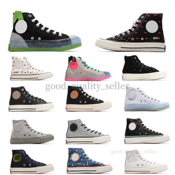 

1970 70s chuck 70 casual shoes taylor environmental series game theme white blue brick red high clear jelly bottom canvas sneakers, Black