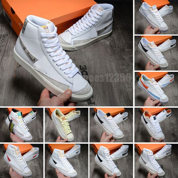 

casual shoes mens trainers sneakers vintage blazers black white multi color white indigo pine green designer platform blaze mid 77 jumbo low