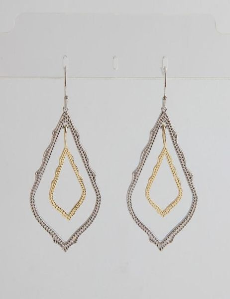 

mixed metal dangles double drop earring with cartons in gold19673226353060, Silver
