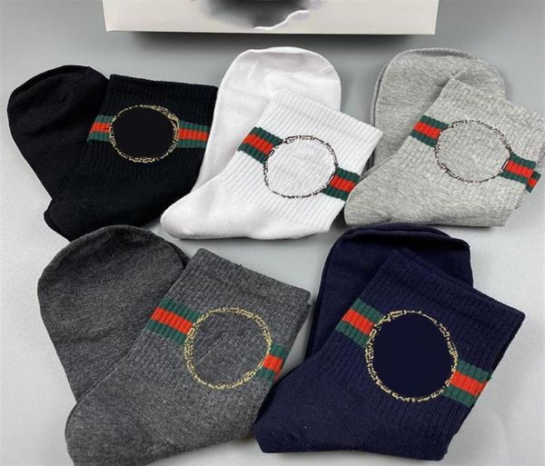 

classic portrait sport socks fashion stripe designer hosiery 5 pairs a lot breathable cotton sock311z1175649, Black