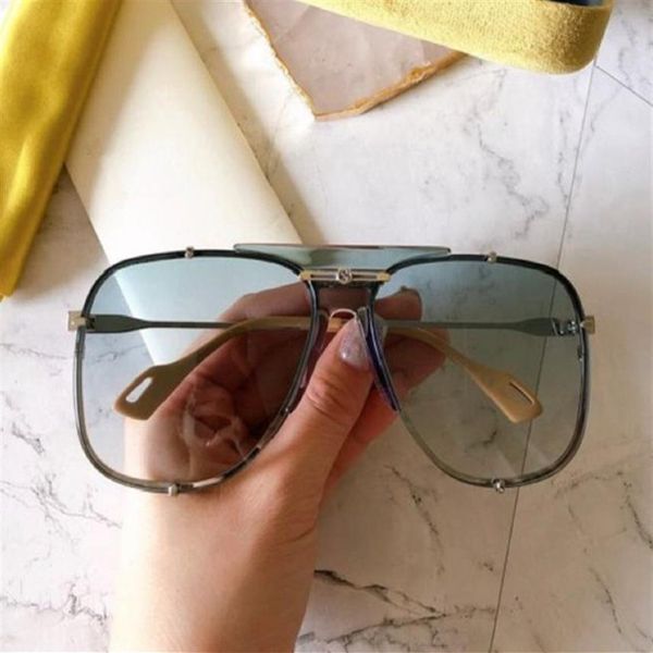 

2021 new fashion 0739s sunglasses uv protectio lens frameless with metal 0739 square style sunglasses popular goggle w260q, White;black