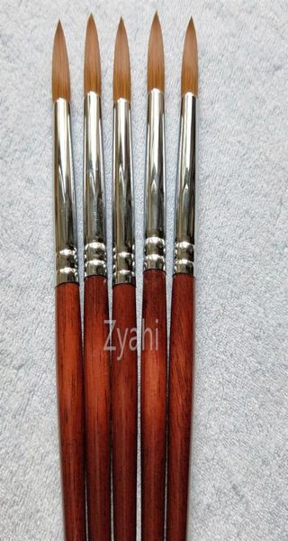 

big size round sharp 1pcs 1012141618202224 kolinsky sable brush acrylic nail art brush red wood crystal acrylic salon267k1988471, Yellow