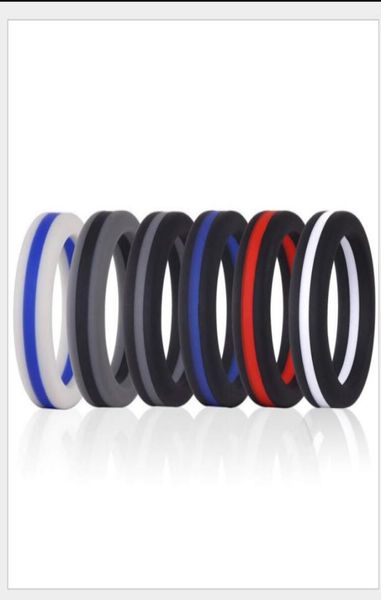 

silicone wedding ring flexible silicone wedding comfortable fit lightweight ring for men multicolor comfortable design ps17086593574, Slivery;golden
