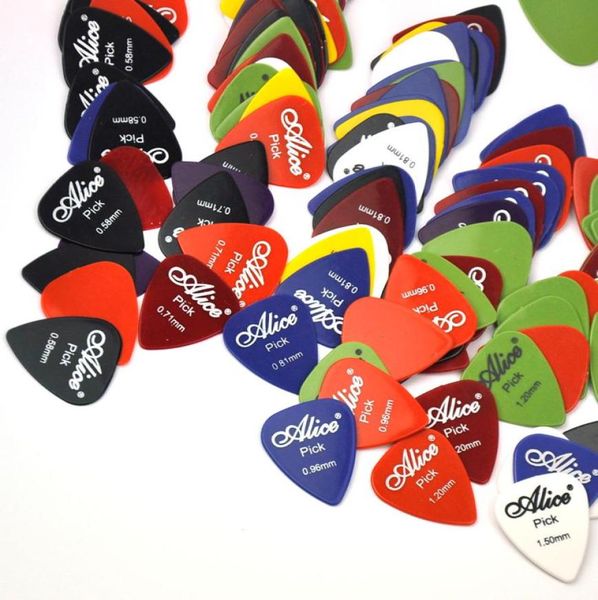 

100pcs alice glossy abs guitar picks plectrums 05815mm 6 gauges mixed7879976