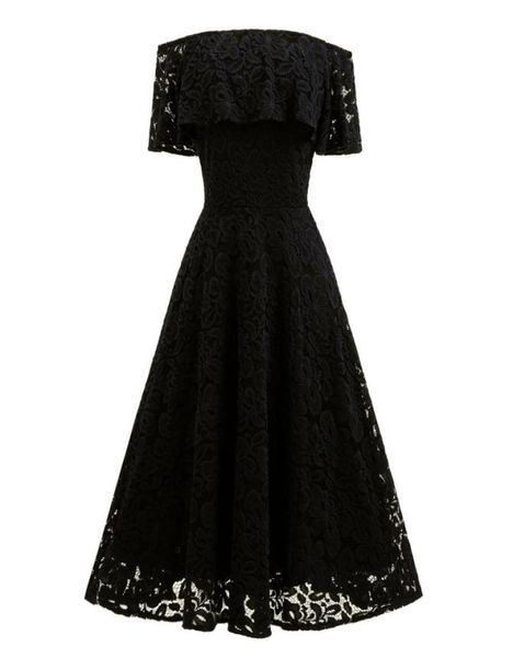 

robe femme embroidery vintage lace dress bridesmaid off shoulder dresses casual party a line plus size dress2316359, White;black