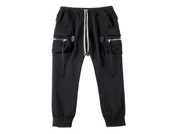 

rick high street pants pockets sweatpants men trousers streetwear women039s pants owens full length men039s clothing1702333, Black