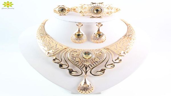 

women charming 18k gold plated african costume jewelry sets nigerian dubai wedding hollow patterns jewelry set4257695, Slivery;golden
