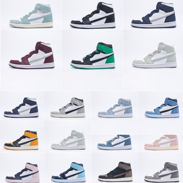 

mens 1 high og casual shoes sneakers trainers black white pandas university blue dark mocha bred shadow bordeaux unc twist seafoam men women
