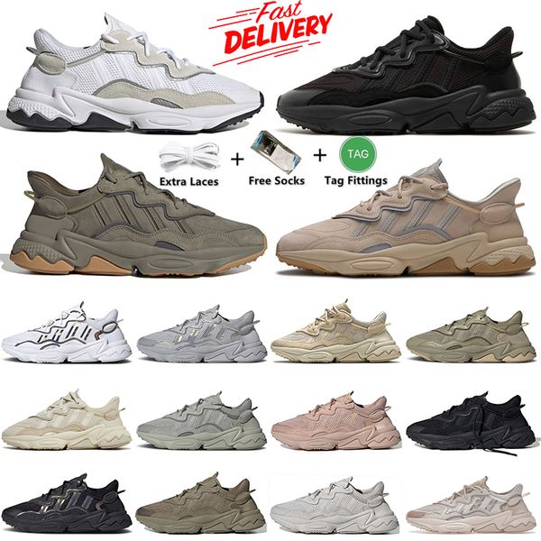 

2023 originals ozweegos ozweego men women running shoes black white iridescent trace cargo bliss ash pearl chalk pearl hemp