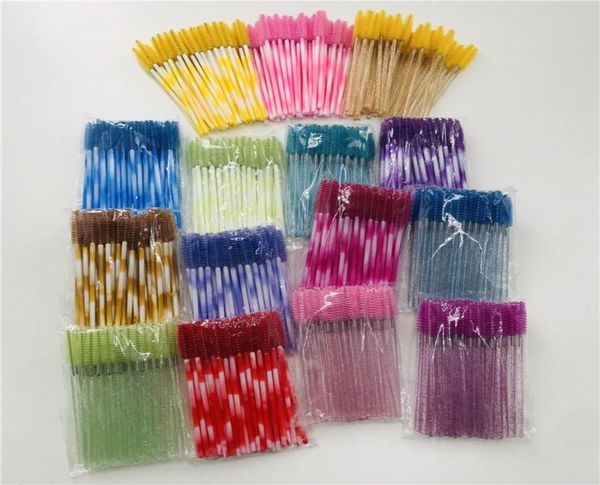 

50pcs eyebrow mascara wand lash applicator makeup tools eyelash brushes for make up eyelashes extensions tool7485445