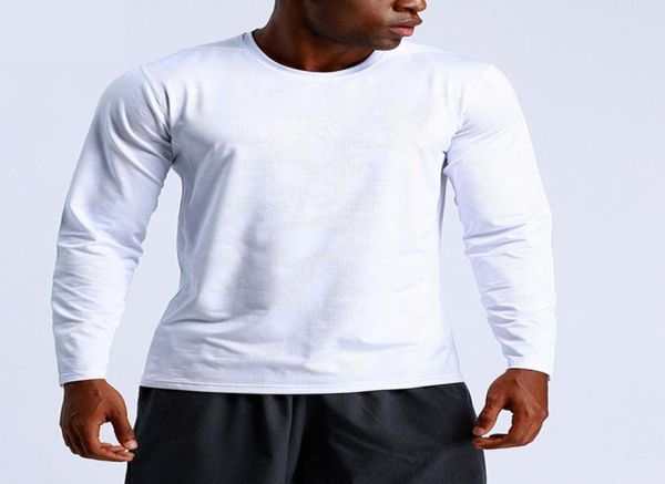 

mens tracksuit tees polos tshirts men fitness sports breathable and quickdrying running training longsleeved sweatabsorben5117550, White;black