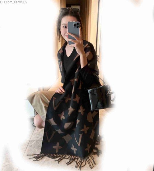 

scarves menwomen warm soft ultra long luxury printed scarf fashion brand shawl 18070cmaaaaa z230818, Blue;gray