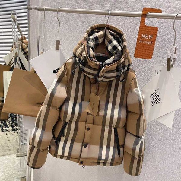 

winter goose down jacket women buffer jackets burb designer parka warm hood zipper vest womens removable sleeves short down, Black
