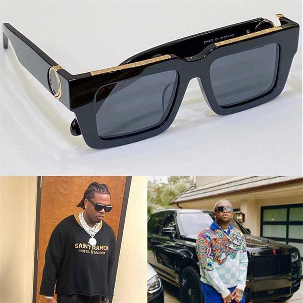 

mens match sunglasses designer luxury catwalk style z14474e square frame womens fashion trend black and white beach vacation uv400205w, White;black