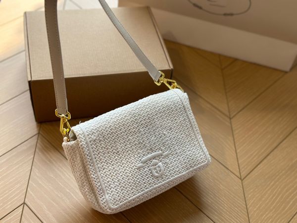 

women's straw bag straw woven shoulder bag nylon shoulder bag homeless handbag chain purse designer slant baguette women's small t