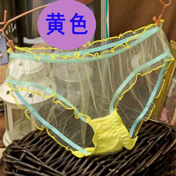 

3pcs gauze lace panties transparent candy colors panty thong cotton briefs underwear knickers bikini thin comfort no trace erotic lingerie g, Black;pink