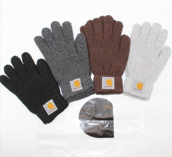 

2023 new outdoor sports autumn winter men's women's gloves warm soft knitted full finger gloves, Black