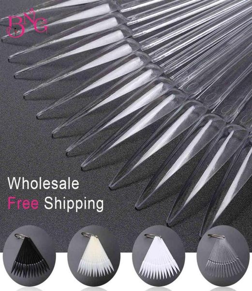 

400pcs detachable practice art tools sample fanshaped art false tips color card nail swatches sticks224s6570634, Red;gold