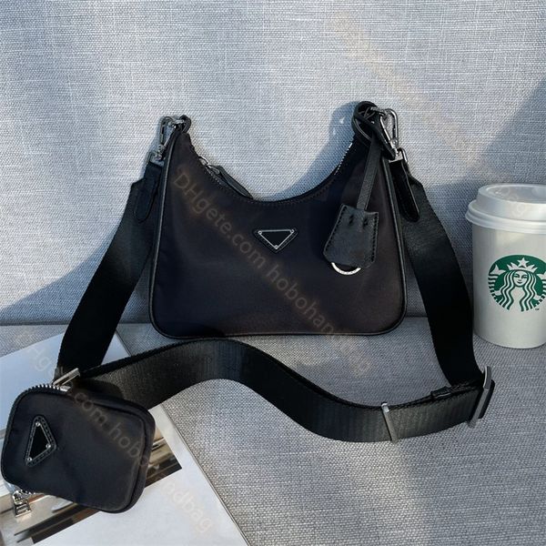 

r re-edition 2005 shoulders bag recycled nylon crossbody underarm bags men woman luxury three in one hobo handbag clutch totes purses wallet