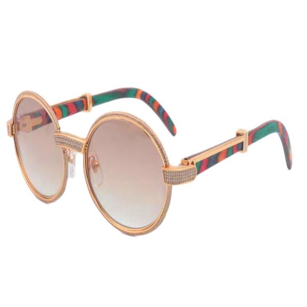

2017 new natural wood full frame diamond glasses 7550178 sunglasses size 55 -22-135mm retro sunglasses 2 colors194o, White;black