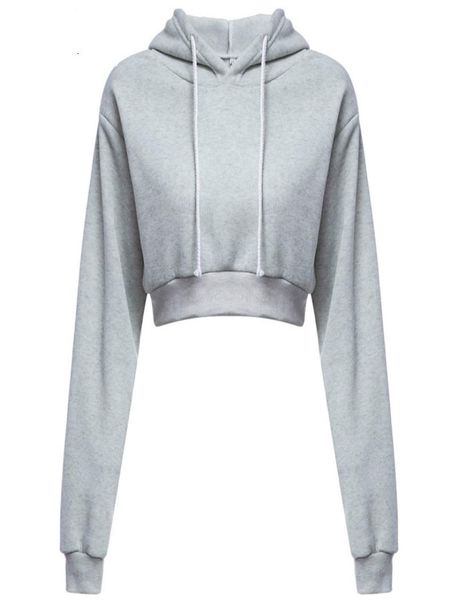 

fashionwomen hoodies sweatshirts cotton solid crop hoodie long sleeve female jumper hooded pullover coat casual sudaderas mu5190608, Black